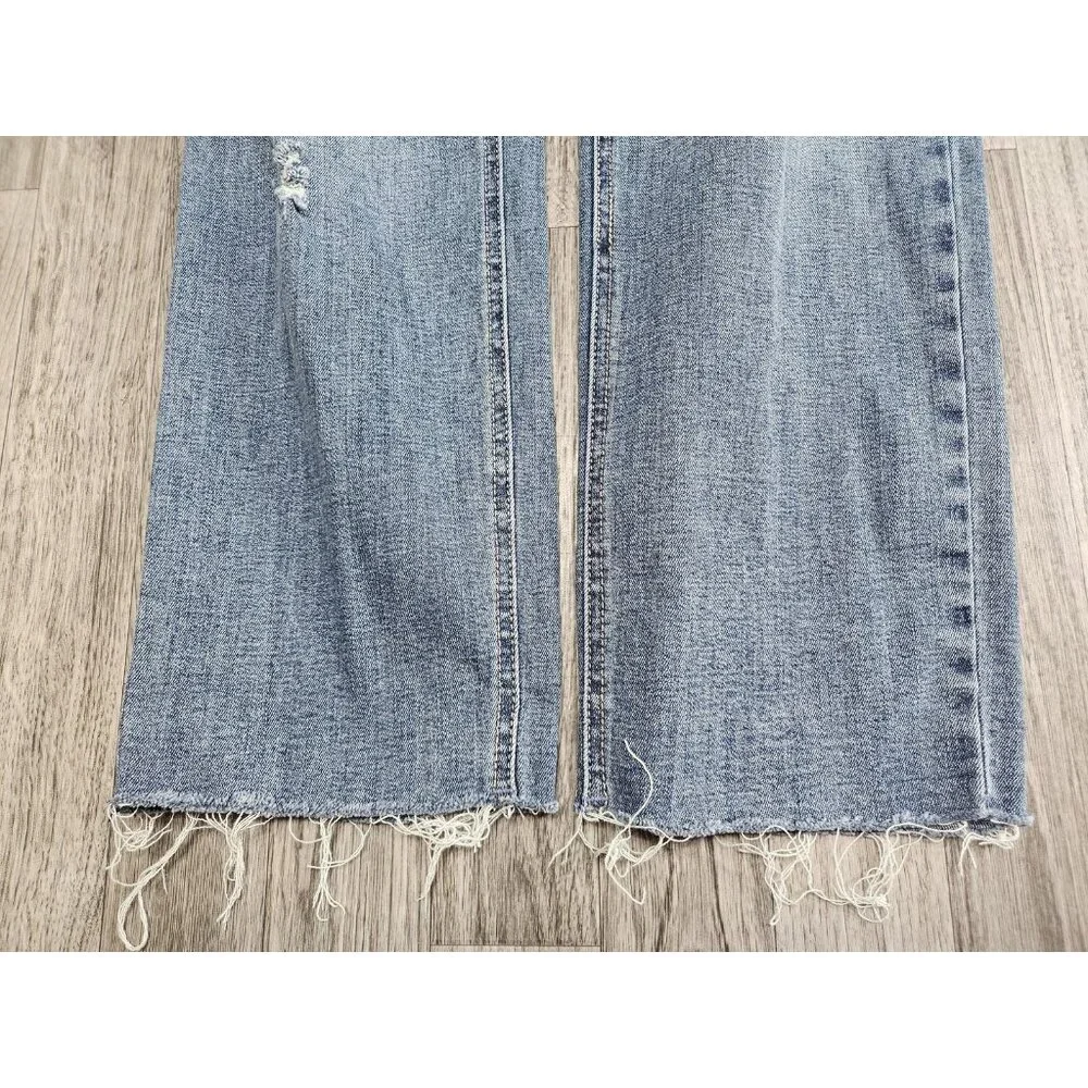 Silver Jeans Co Jeans Womens 27 Most Wanted Straight Crop‎ Distressed Raw Hem